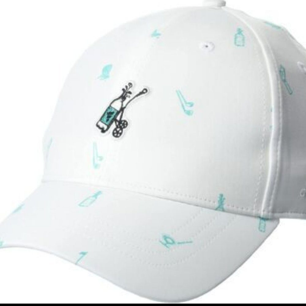 New Adidas Rare Golf PlayGreen Monogram Graphic Hat Cap White Unisex Adjustable